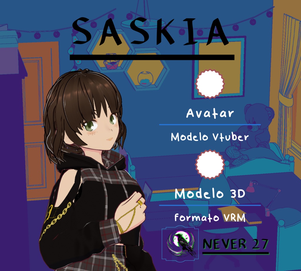 Modelo 3D vrm =-= SASKIA=.=
