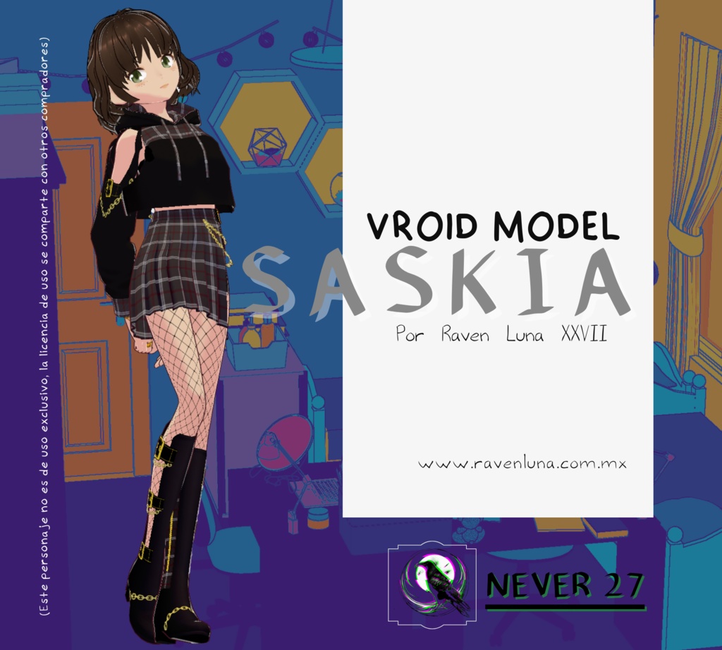 Modelo 3D vrm =-= SASKIA=.=