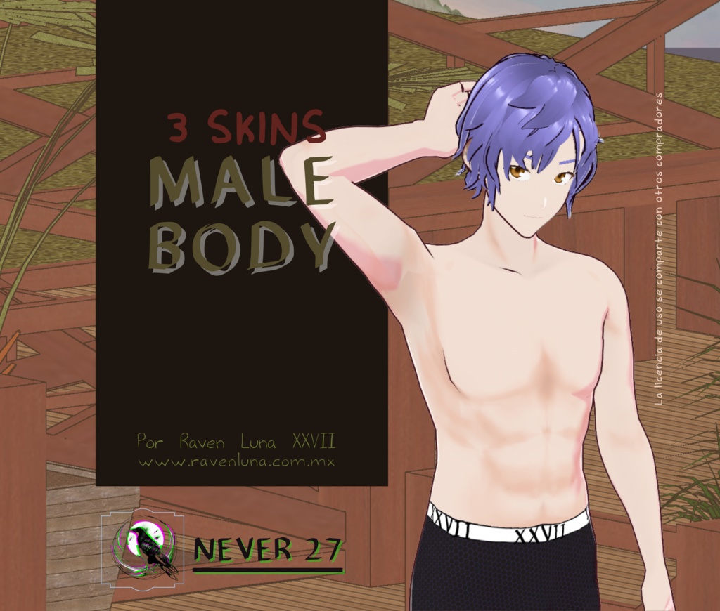 3 Skins Vroid =.= Male Body =.=