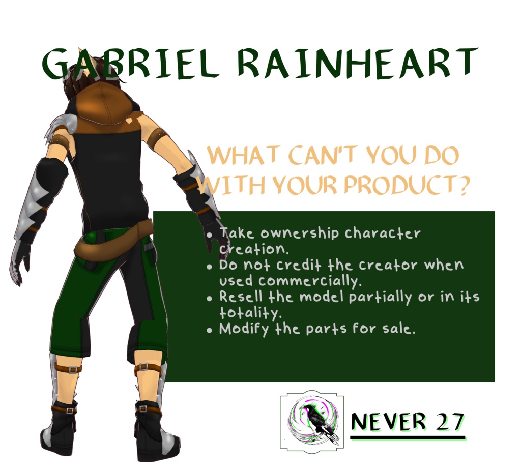 Model 3D vrm =-= GABRIEL RAINHEART =.=