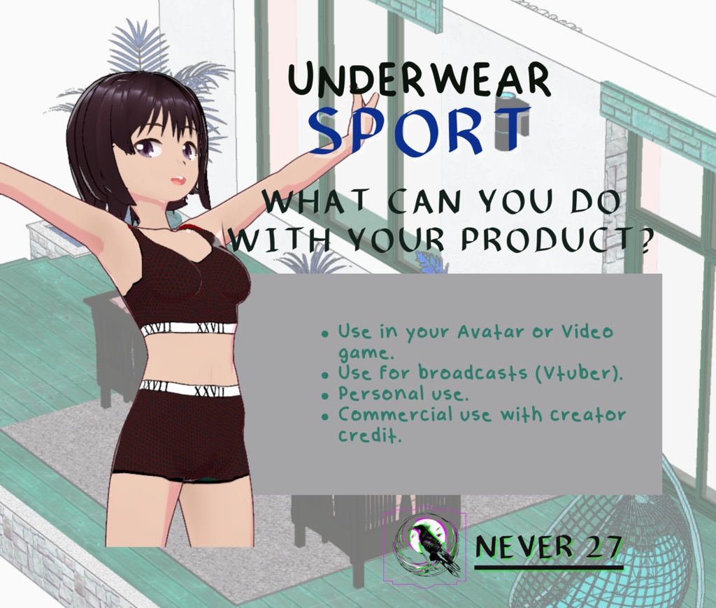 Outfit VRoid =-= UNDERWEAR SPORT =-=