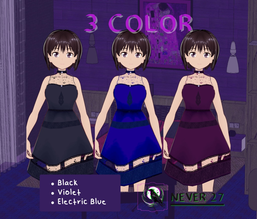 Outfit VRoid =-= DRESS WITH LACE =-=