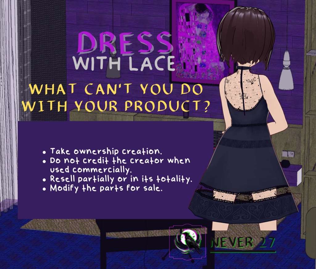 Outfit VRoid =-= DRESS WITH LACE =-=