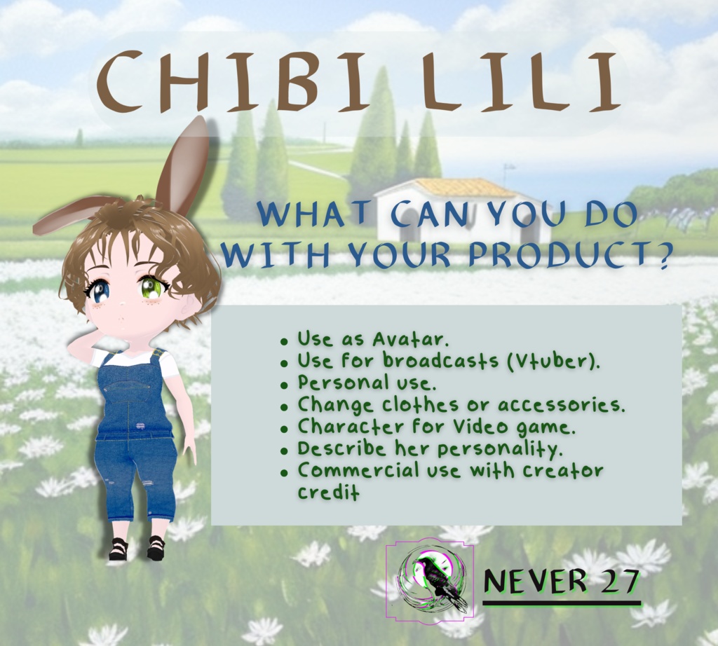 Modelo 3D vrm =-= CHIBI LILI =.=