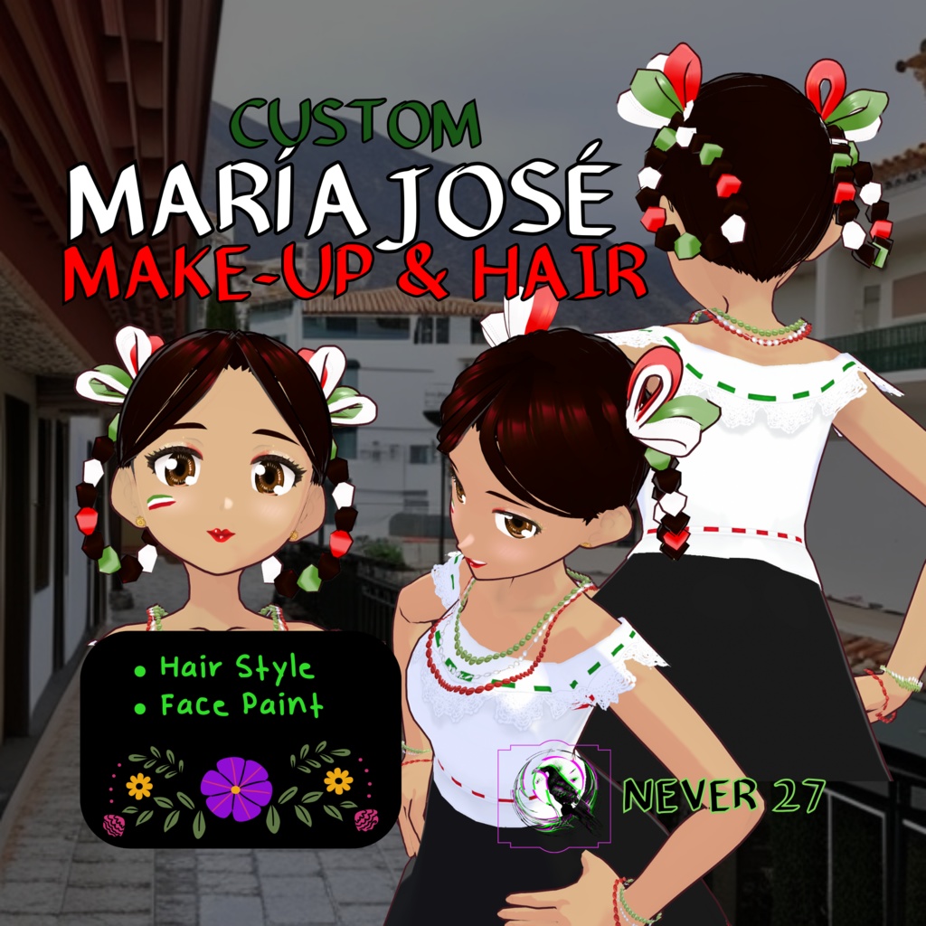 Face Paint & Hairstyle VRoid =.= MARIA JOSE 2023 =.=