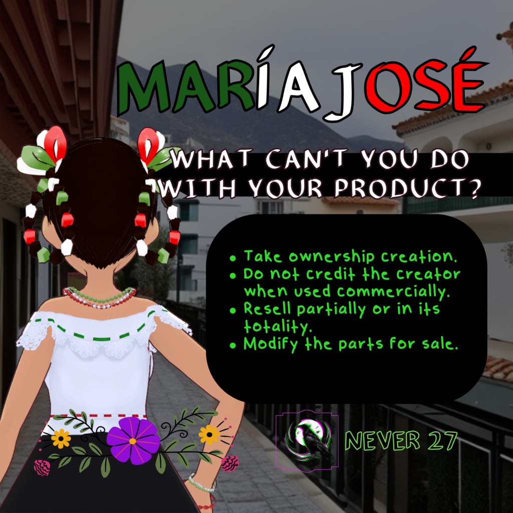 Face Paint & Hairstyle VRoid =.= MARIA JOSE 2023 =.=