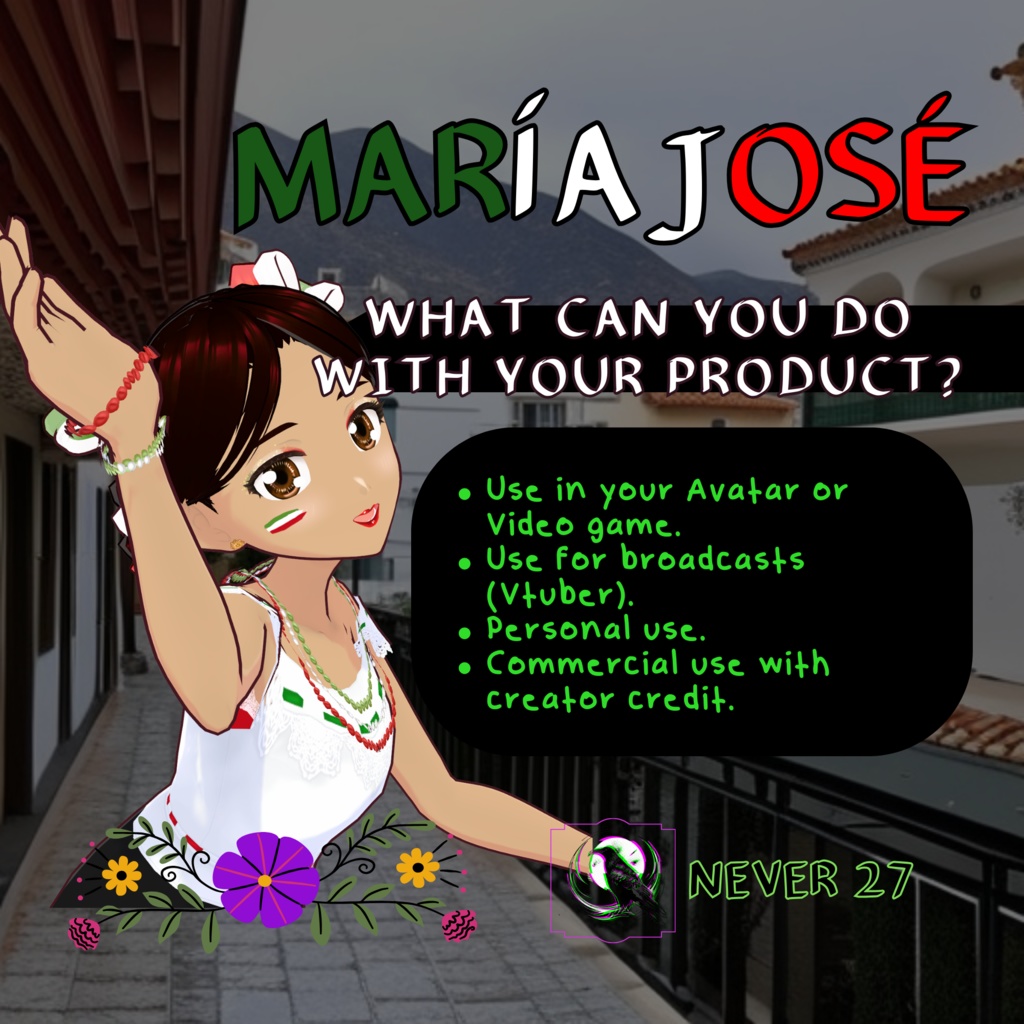 Face Paint & Hairstyle VRoid =.= MARIA JOSE 2023 =.=