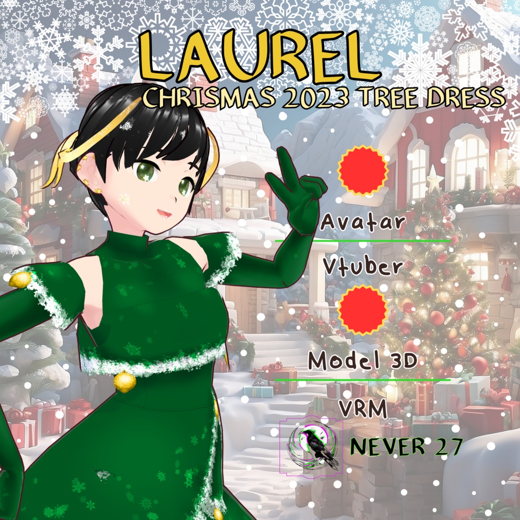 Model 3D vrm =-= LAUREL 2023 CHRISTMAS TREE =-=