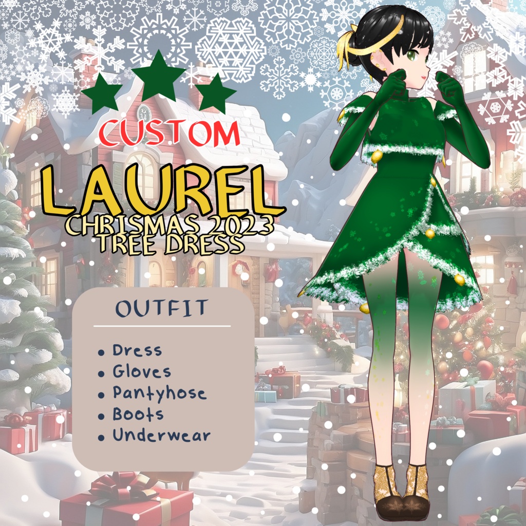 Model 3D vrm =-= LAUREL 2023 CHRISTMAS TREE =-=