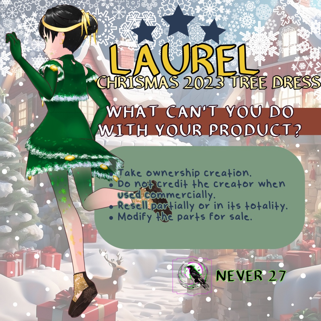 Model 3D vrm =-= LAUREL 2023 CHRISTMAS TREE =-=