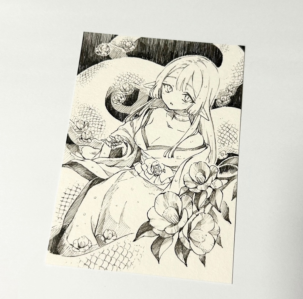 【原画】ペン画🐍【A7サイズ】