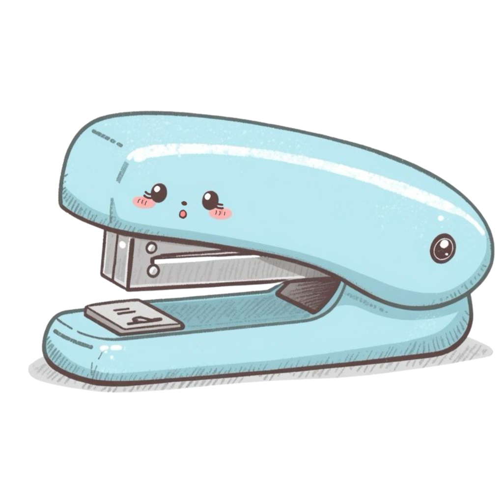 ゆるふわステーショナリーズ 10種類セット|パステル水彩風かわいい文房具キャラクター PNG素材