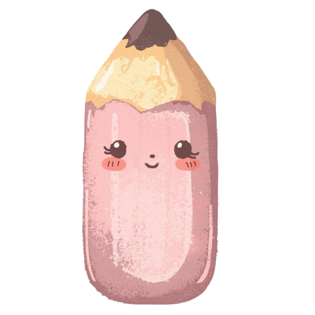 ゆるふわステーショナリーズ 10種類セット|パステル水彩風かわいい文房具キャラクター PNG素材