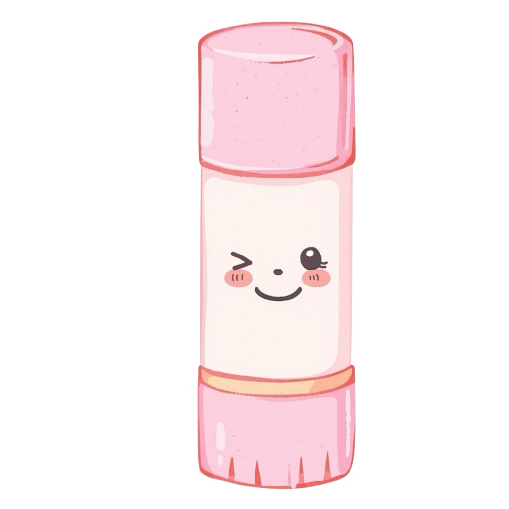 ゆるふわステーショナリーズ 10種類セット|パステル水彩風かわいい文房具キャラクター PNG素材