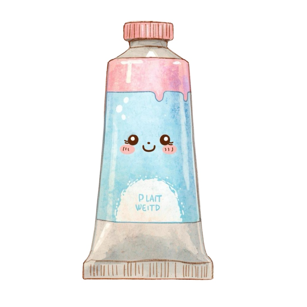 ゆるふわステーショナリーズ 10種類セットPart②|パステル水彩風かわいい文房具キャラクター PNG素材