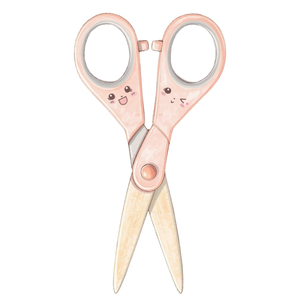 ゆるふわステーショナリーズ 10種類セットPart②|パステル水彩風かわいい文房具キャラクター PNG素材