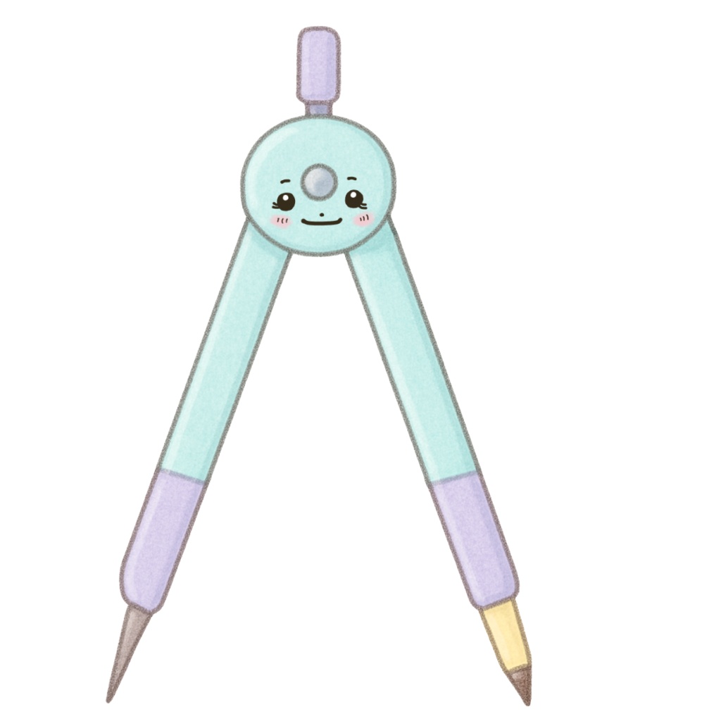 ゆるふわステーショナリーズ 10種類セットPart②|パステル水彩風かわいい文房具キャラクター PNG素材