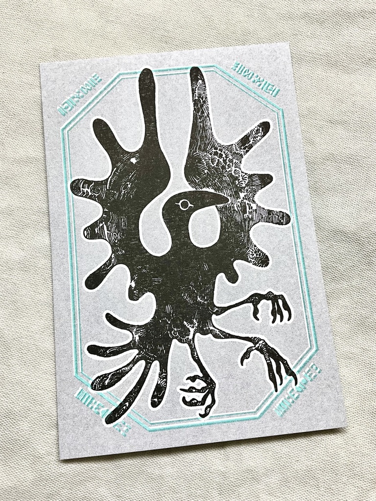 ポストカード　ヤタガラス / リソグラフ印刷