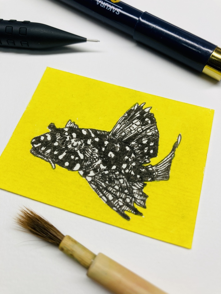 ミニ原画 でふぉるめアマゾンフィッシュ