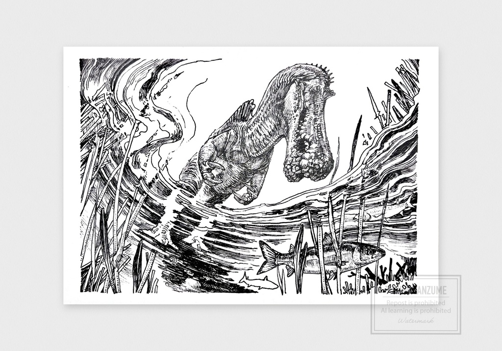 ポストカード　スピノサウルス