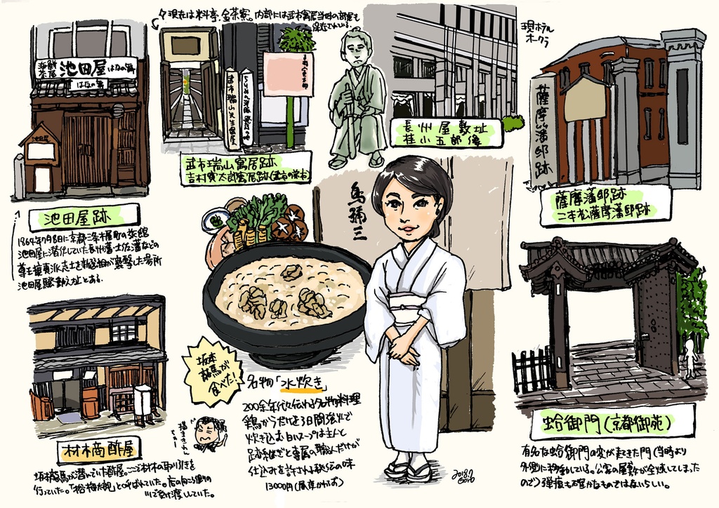 京都絵日記 手帳型iPhoneケース