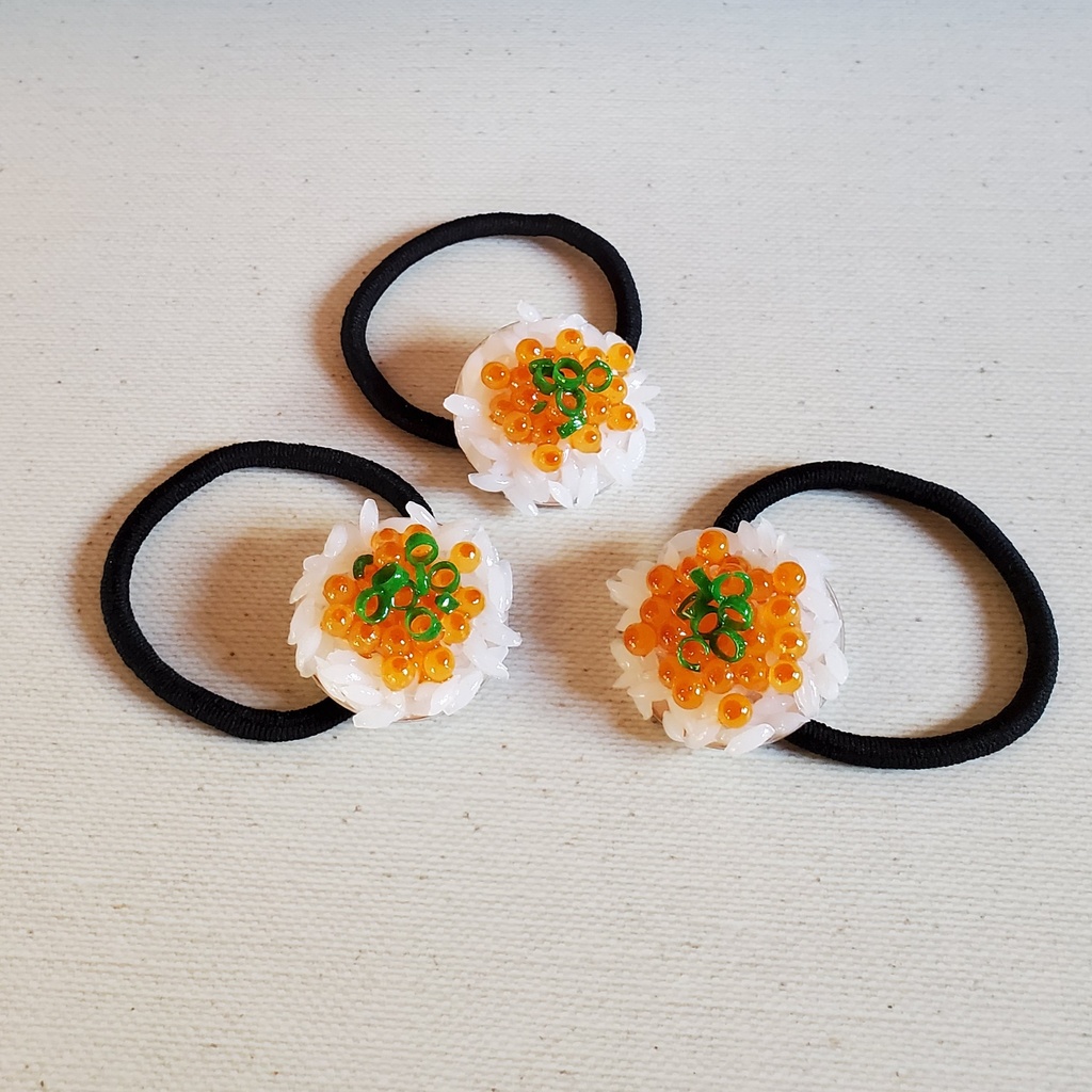 いくらご飯のヘアゴム　〜いくら粒小さめ〜