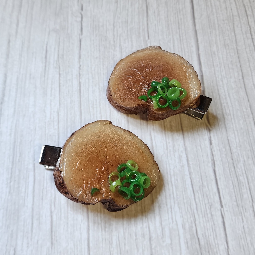 チャーシューのヘアクリップ　ねぎバージョン