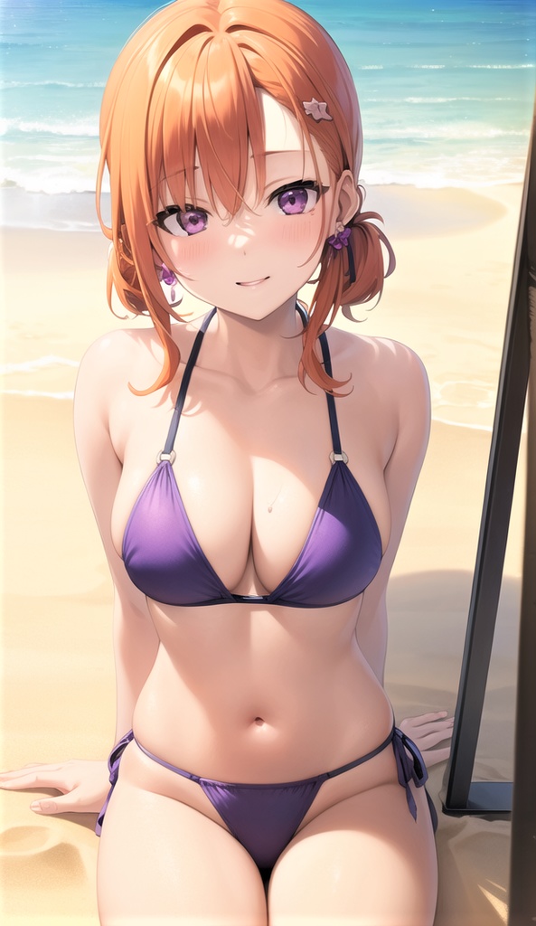 浜辺の水着美女