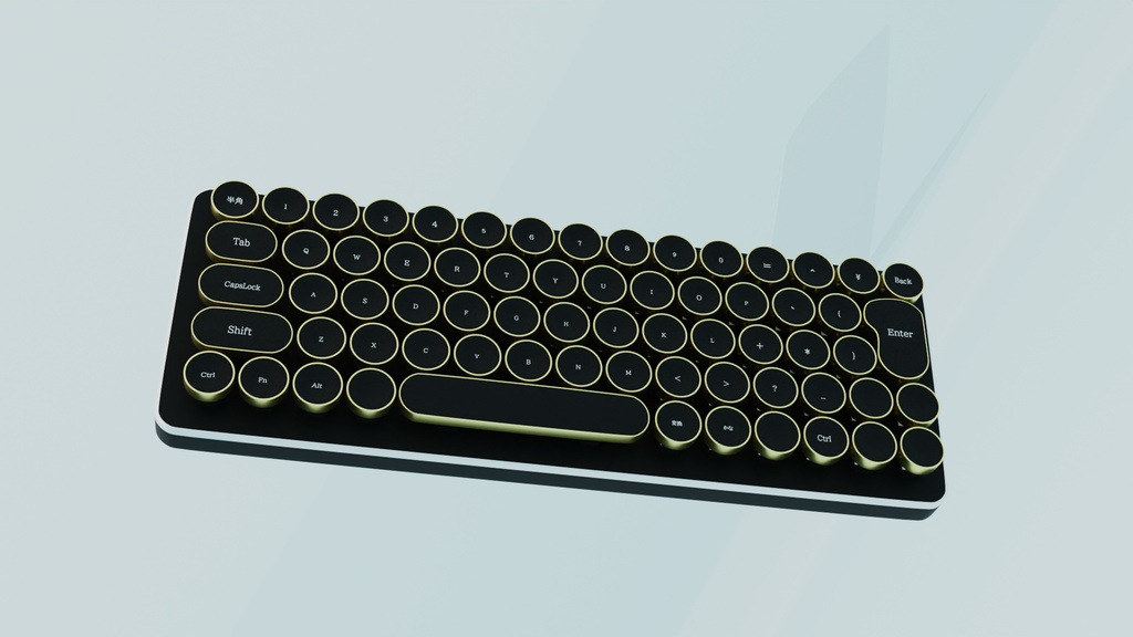タイプライター風キーボード（Black）