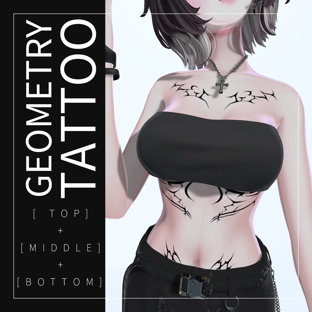 【4 アバター対応】Geometric Tattoo_bodytexture