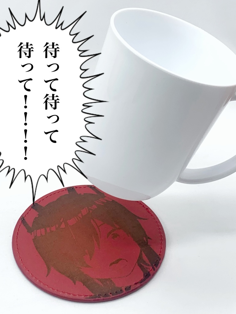 再生産受注【3周年記念グッズ】両面レーザー刻印コースター 朱音リオン