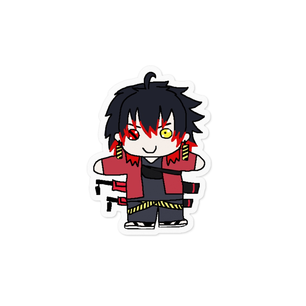 緋色真炎ステッカー「F」【かあちいマホちゃんVer】