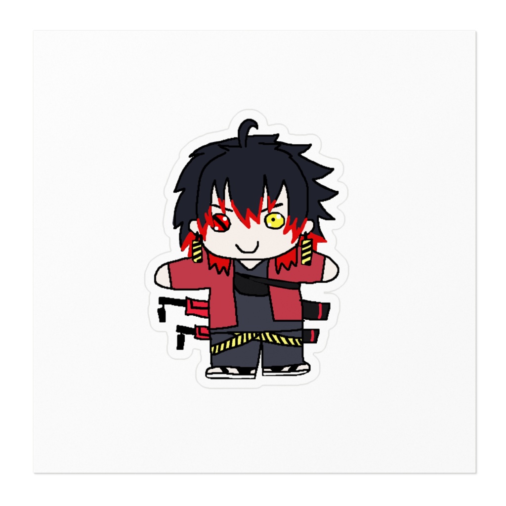 緋色真炎ステッカー「F」【かあちいマホちゃんVer】