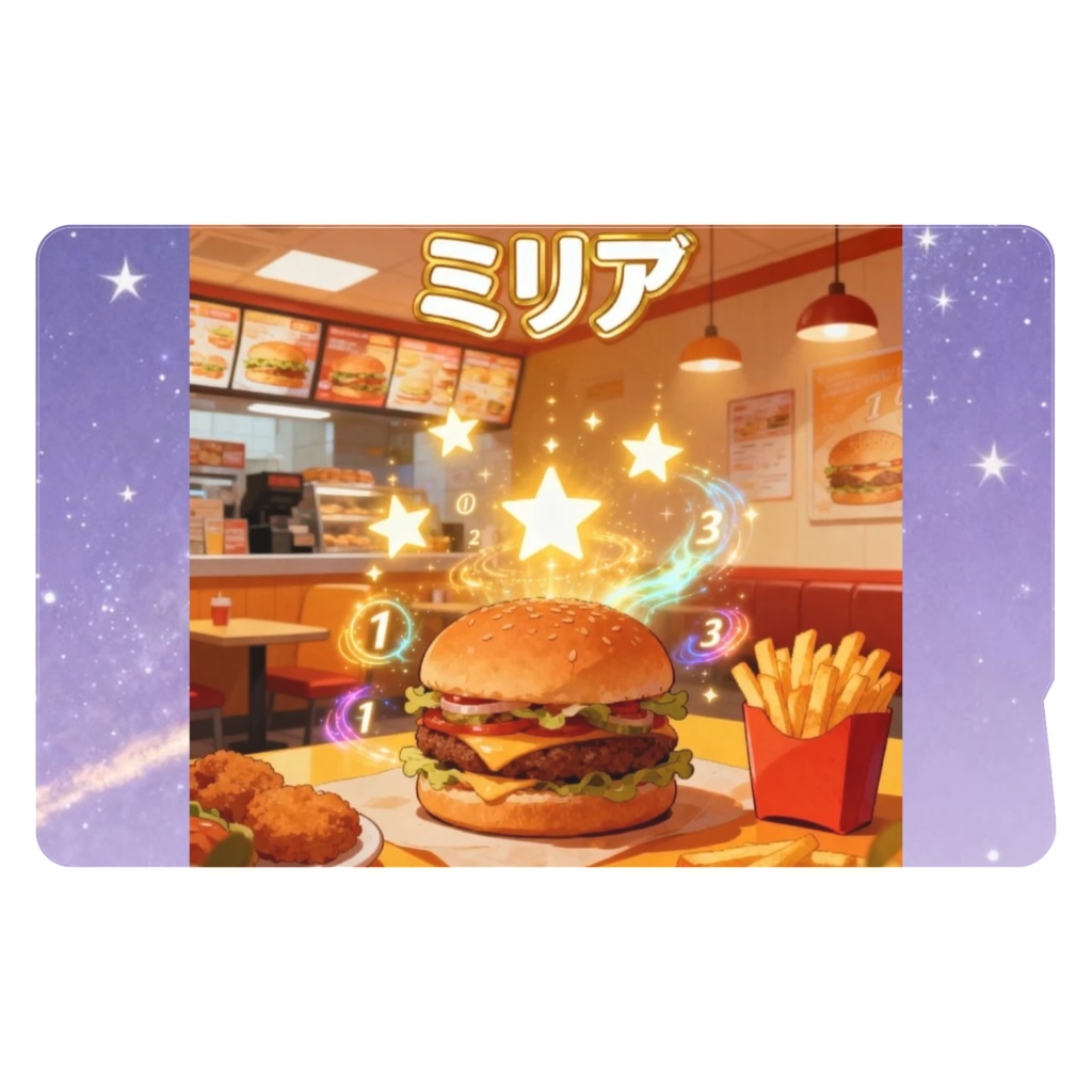 ミリアPハンバーガー惑星ICカードシール