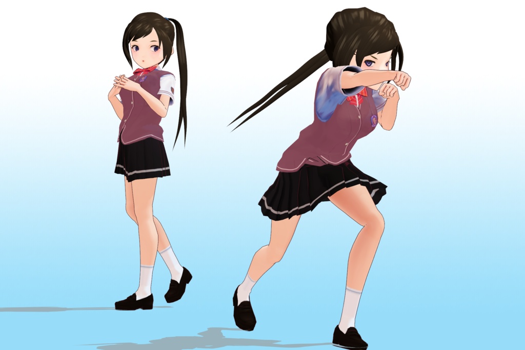 2年3組 出席番号17番 【月瀬凜_夏制服】3Dモデルデータver.02