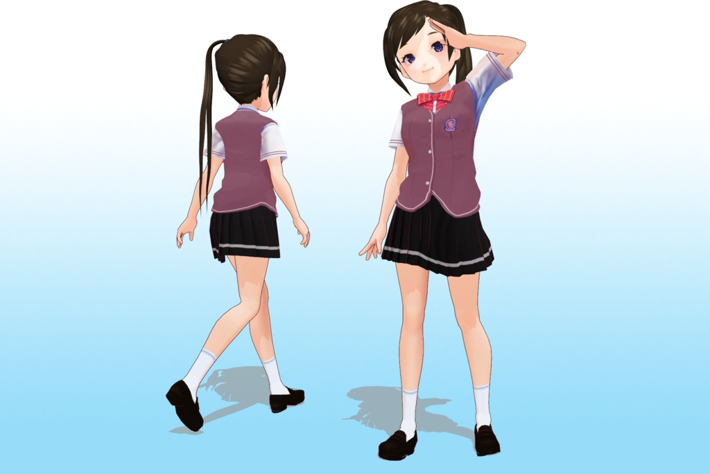 2年3組 出席番号17番 【月瀬凜_夏制服】3Dモデルデータver.02