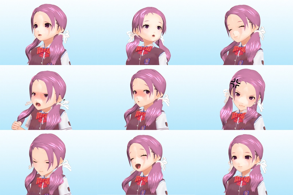 2年3組 出席番号30番 【雪平歌穂_夏制服】3Dモデルデータver.02