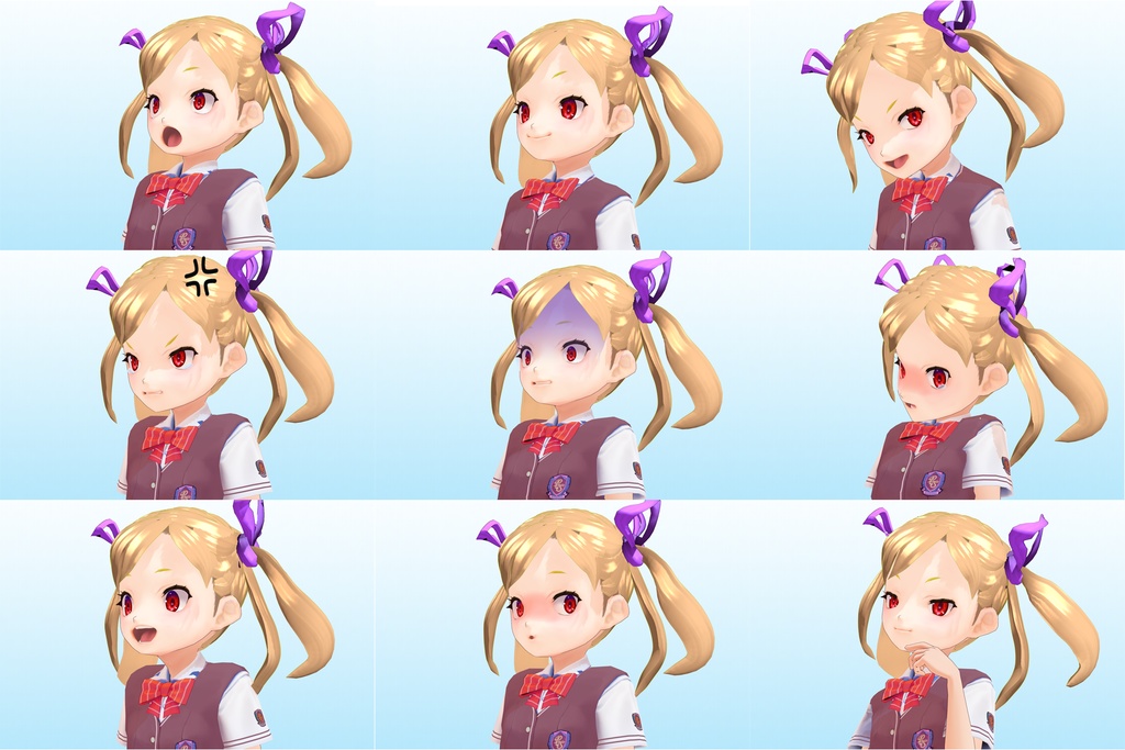 2年3組 出席番号2番 【エンマ デロッシ_夏制服】3Dモデルデータver.02