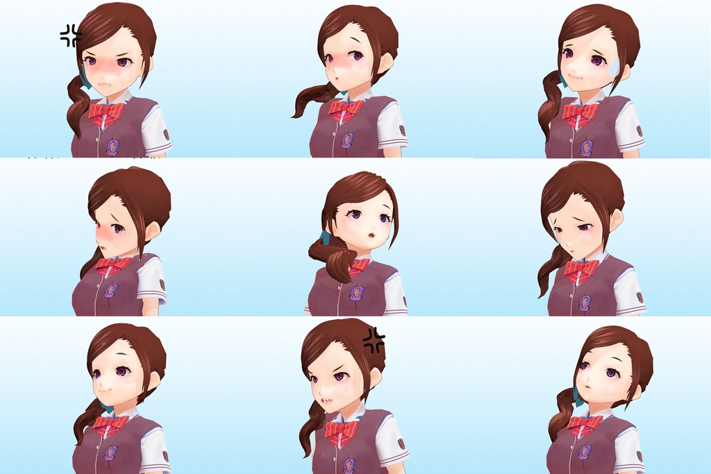 2年3組 出席番号15番 【白峰 恋 夏制服】3Dモデルデータver.02