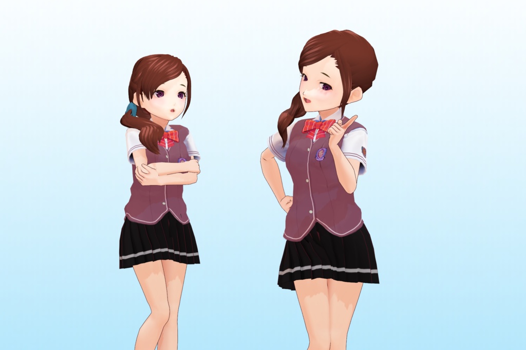 2年3組 出席番号15番 【白峰 恋 夏制服】3Dモデルデータver.02