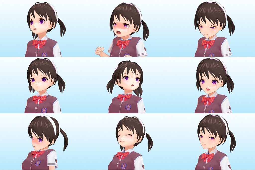 2年3組 出席番号16番 【竹石 奈々美 夏制服】3Dモデルデータver.02