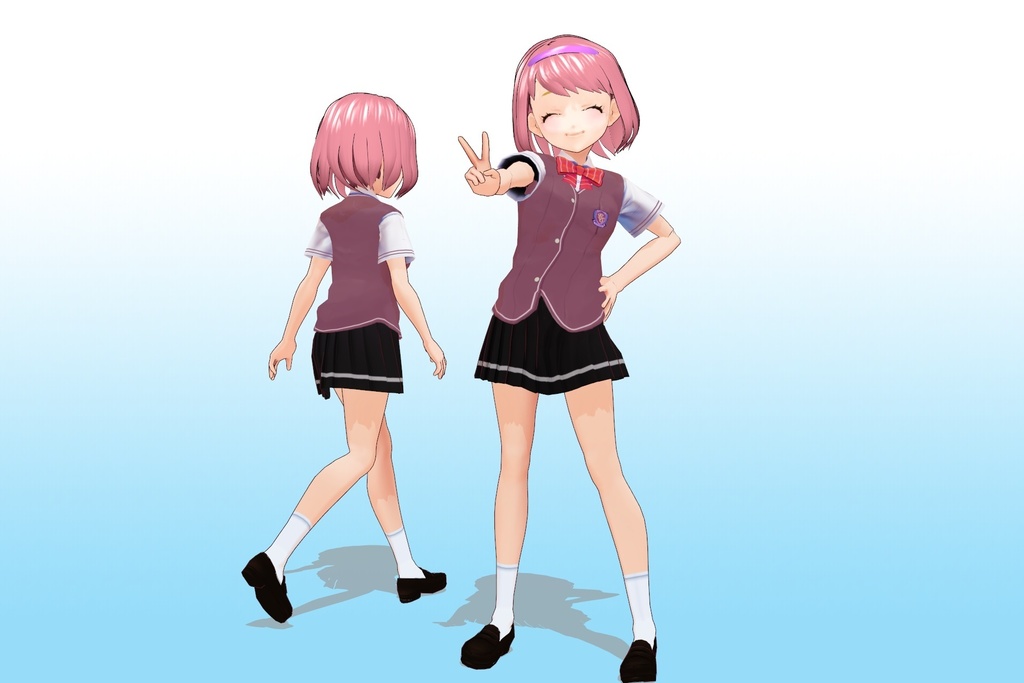 2年3組 出席番号29番 【山賀 美琴 夏制服】3Dモデルデータ