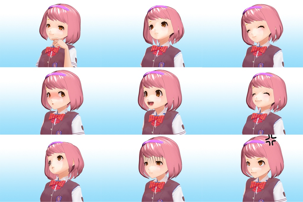 2年3組 出席番号29番 【山賀 美琴 夏制服】3Dモデルデータ