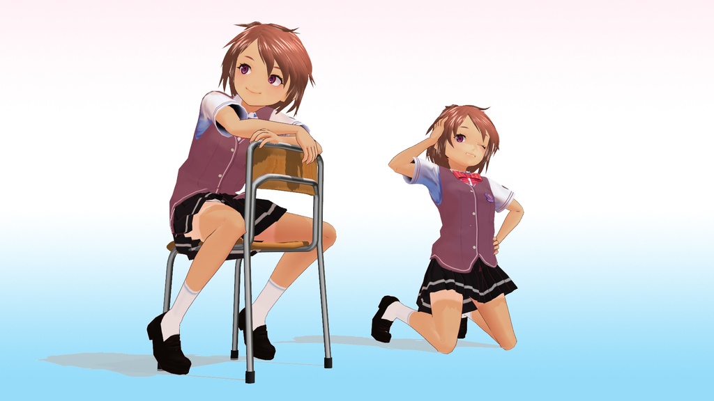 2年3組 出席番号26番 【皆本 由衣 夏制服】3Dモデルデータ