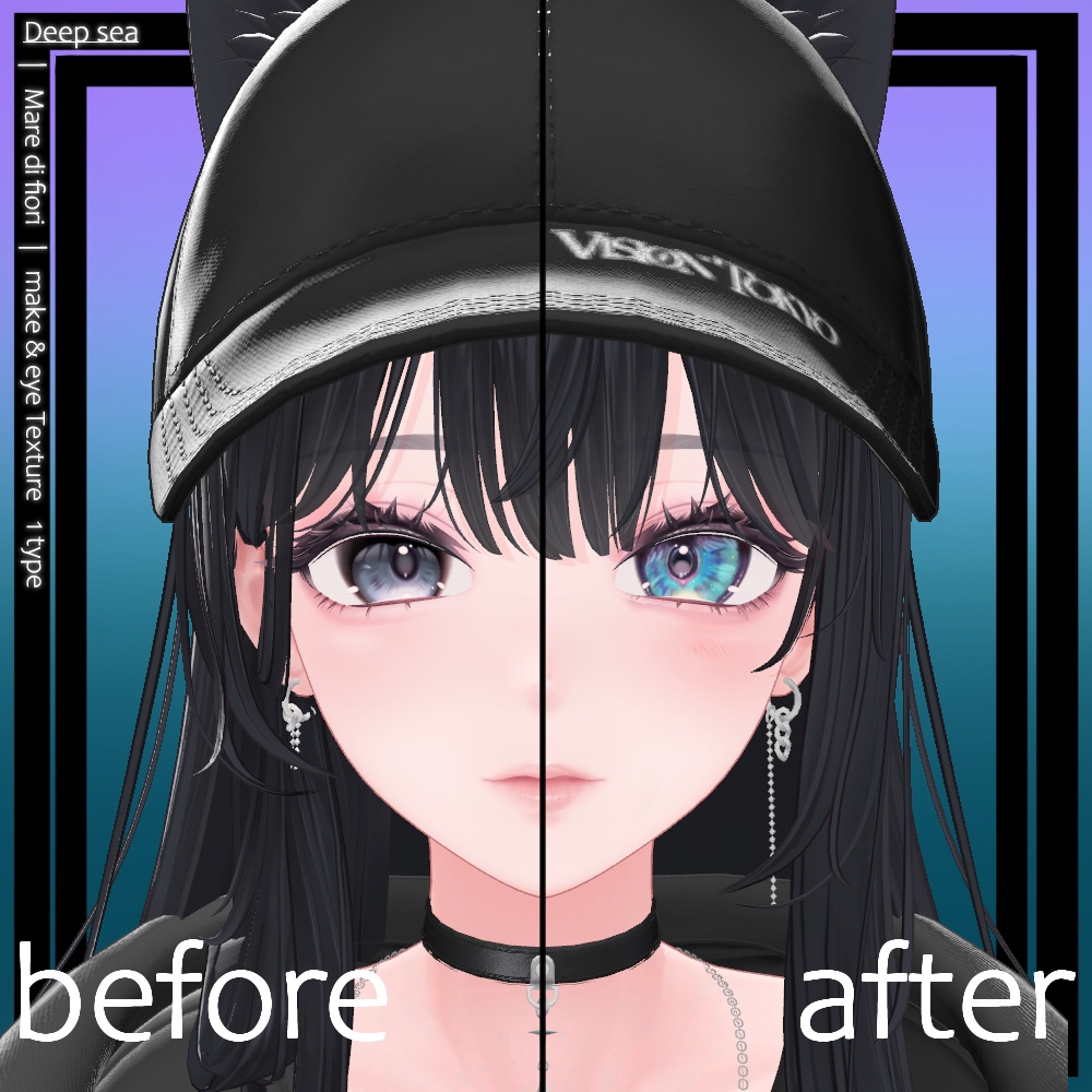 【 海咲-Misaki- 専用】―Deep sea― make & eye Texture 1type