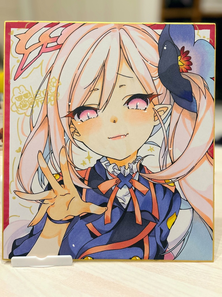 浅黄ムツキ　サイン色紙手描き原画