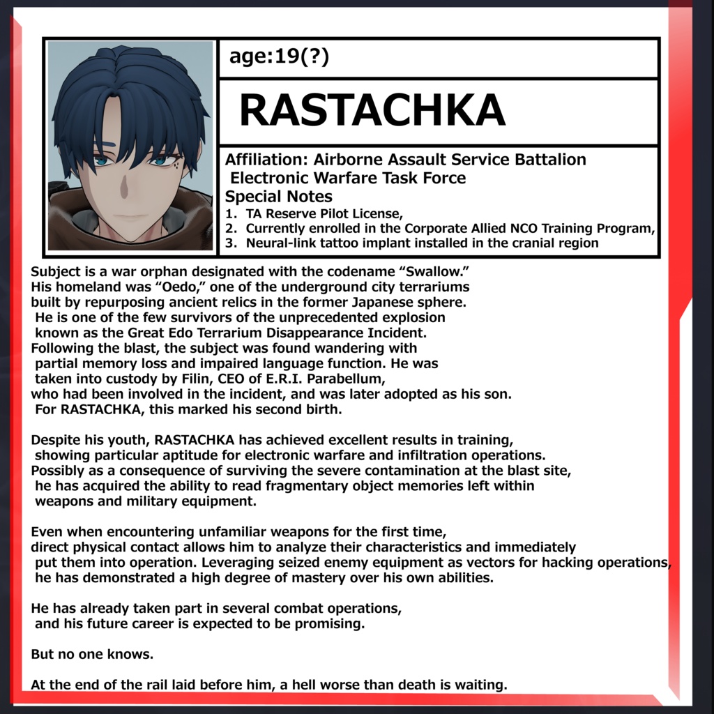 3DModel/オリジナル3Dモデル_〈空挺傭兵ラスターチカ/Rastachka〉Ver.VRChat