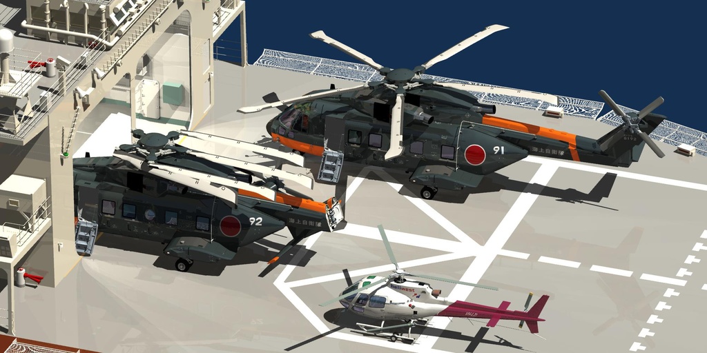 南極観測艦しらせ搭載ヘリ2+1セット