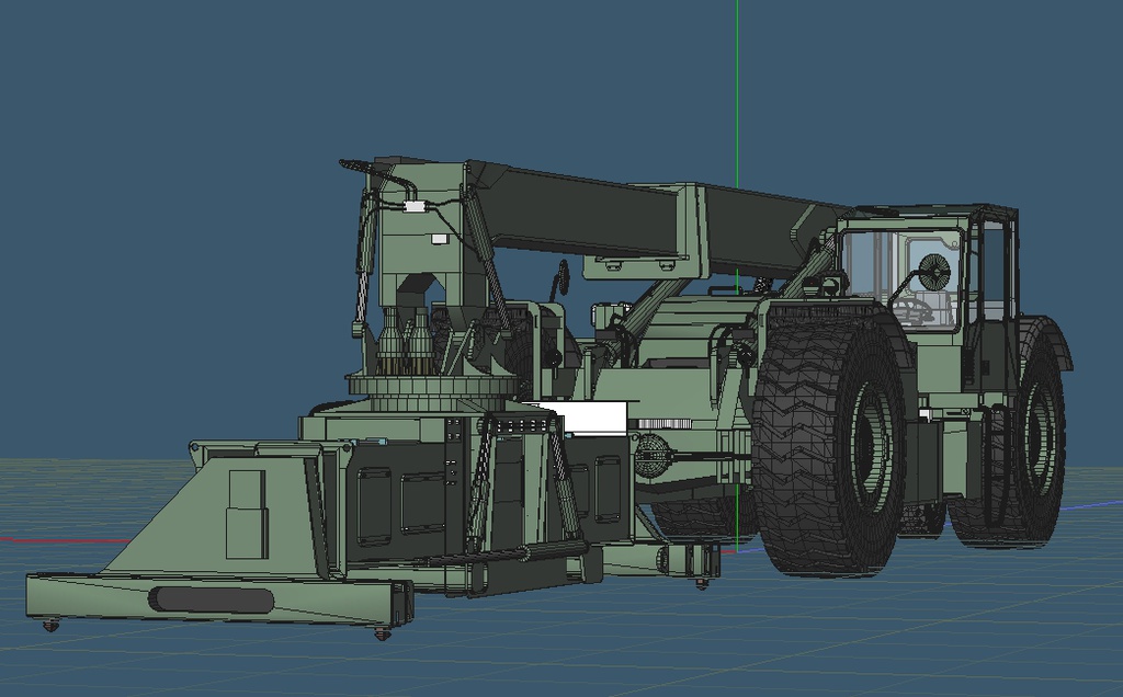 リーチスタッカー RT-240 アメリカ海兵隊仕様と付属冷凍コンテナ