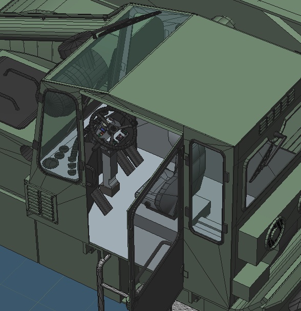 リーチスタッカー RT-240 アメリカ海兵隊仕様と付属冷凍コンテナ